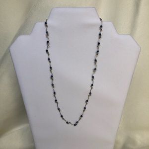 Silver and Blue Cat Eye Necklace